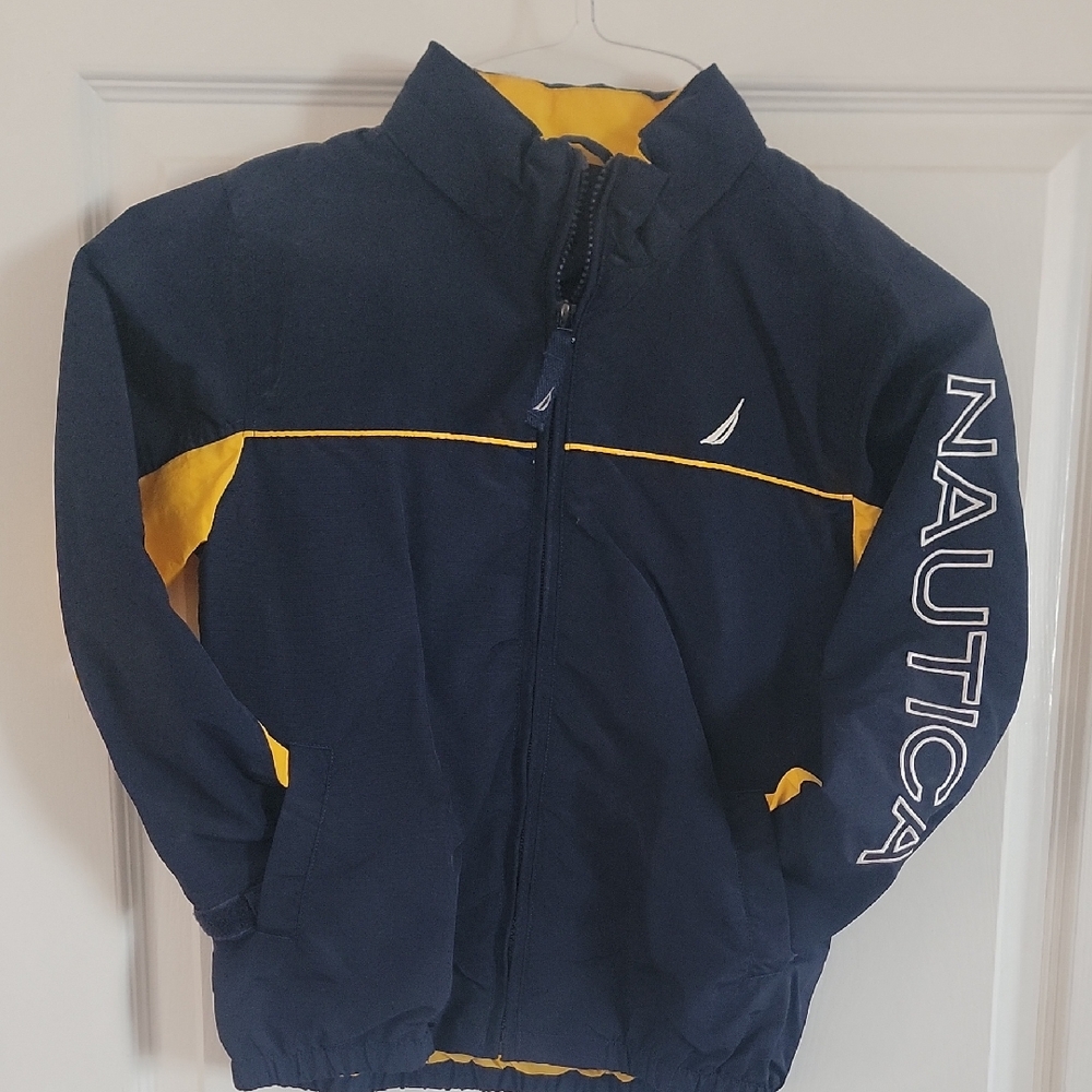 Nautica Kids Navy Jacket with Yellow Accents